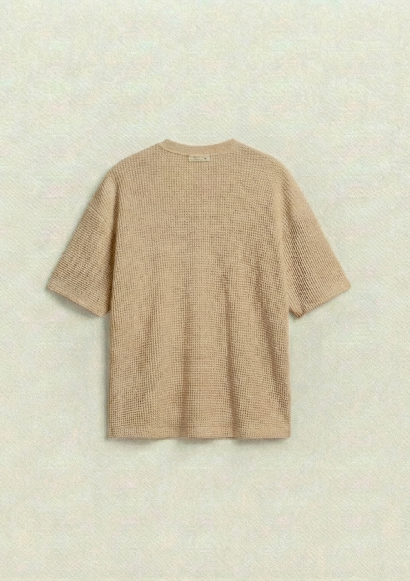 Waffle Knit Oversized Tees - Cream