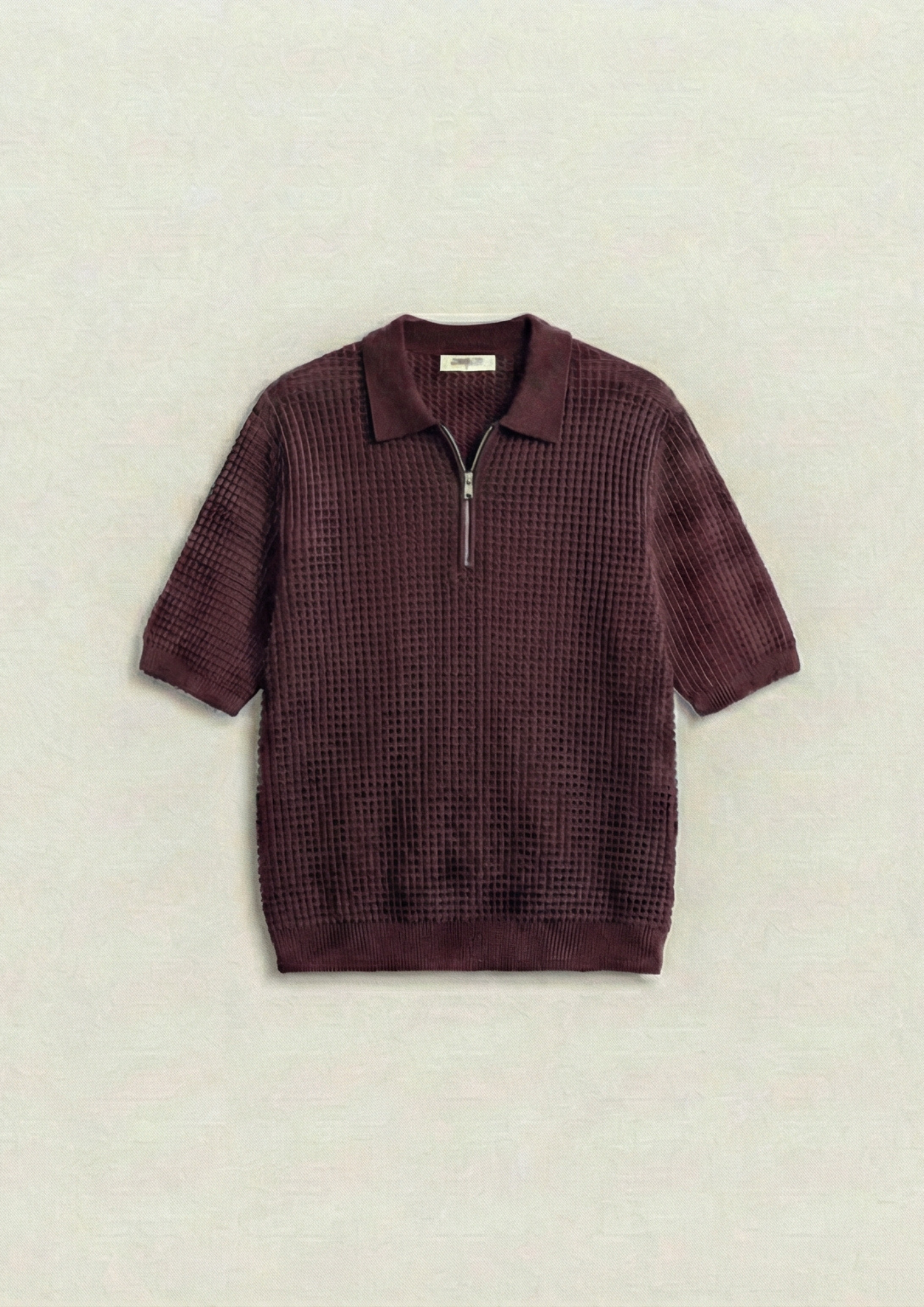 Pack of 2 – Waffle Knit Zipper Polo - (Dodger Blue – Maroon)