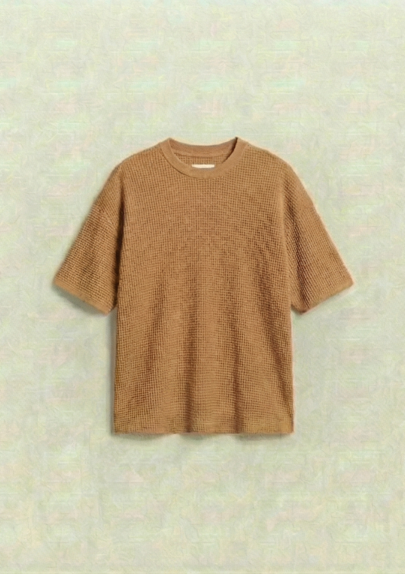 Pack of 2 – Waffle Knit Oversized Tees - (White – Desert Sand)