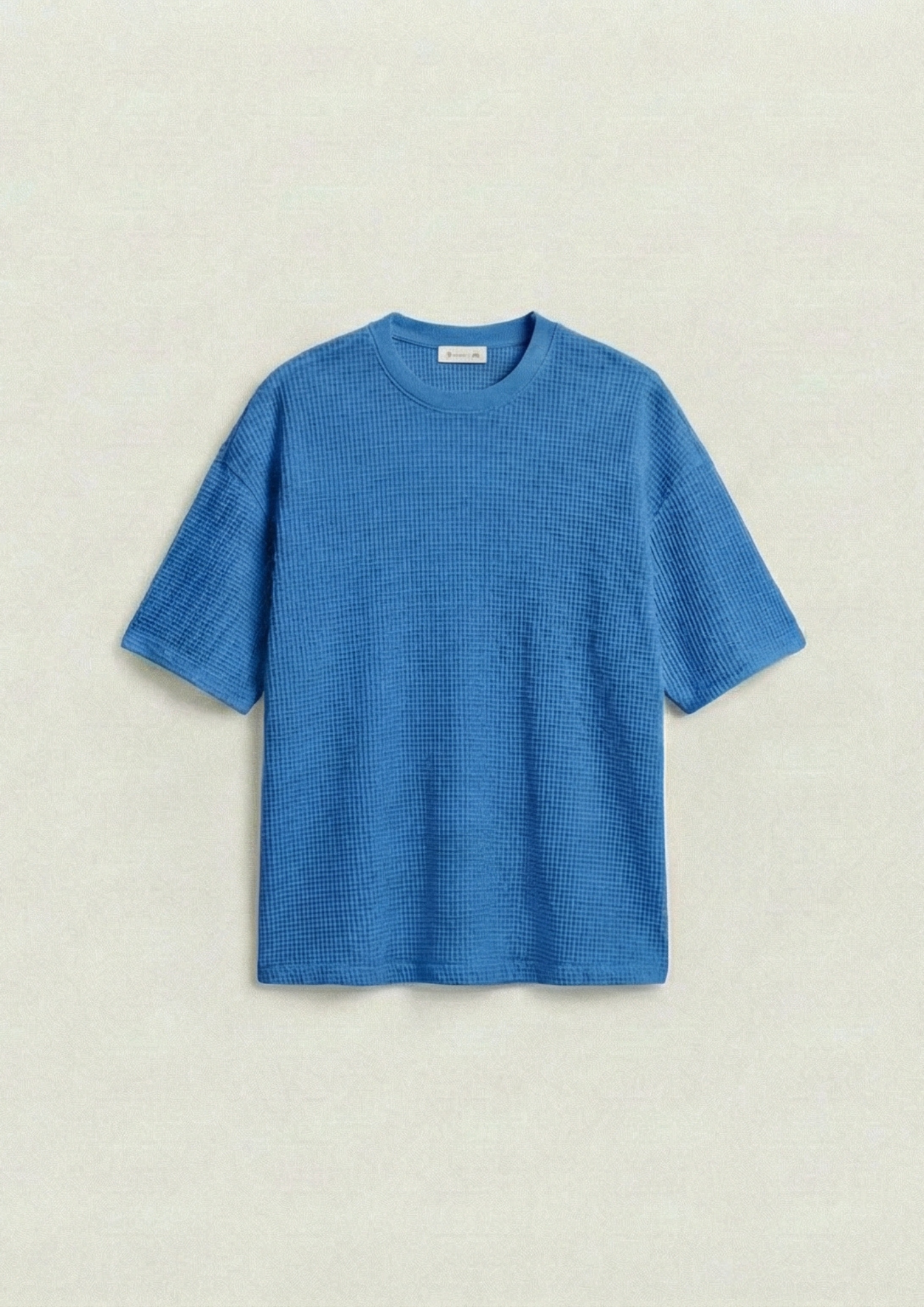 Pack of 2 – Waffle Knit Oversized Tees - (Dodger Blue – Maroon)