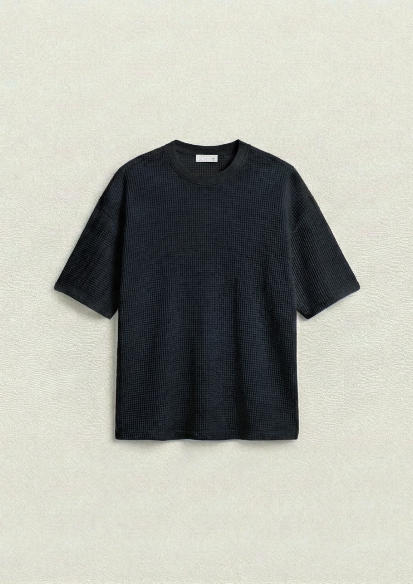 Pack of 2 – Waffle Knit Oversized Tees - (Black – Light Blue)