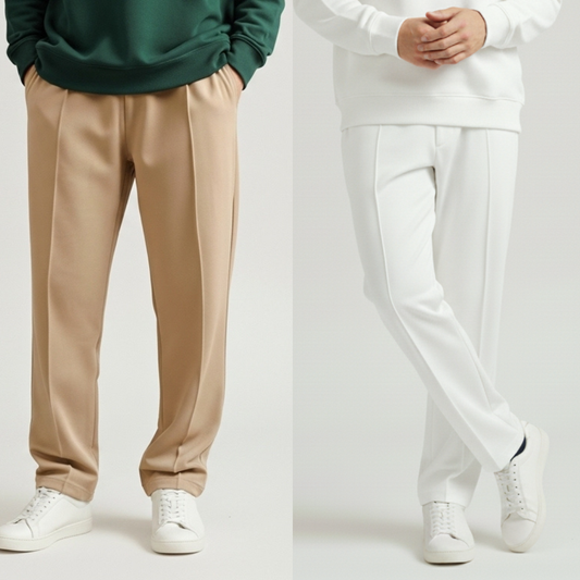 The Desert Contrast Pleated Trouser Combo