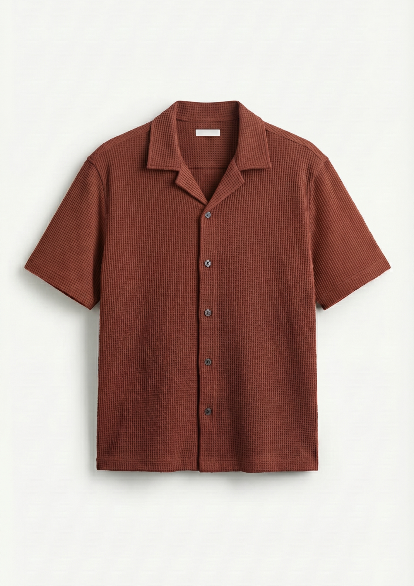 Pack Of 2 Waffle Knit Cuben Collar Shirt - (Dodger Blue – Rust)
