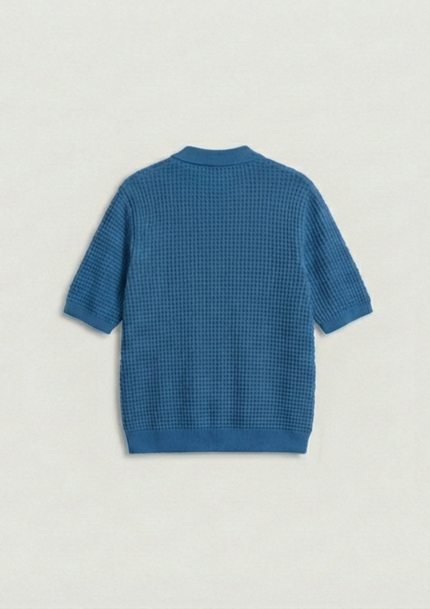 2 Piece Waffle Knit Polo T-Shirt (Dodger Blue – Red)