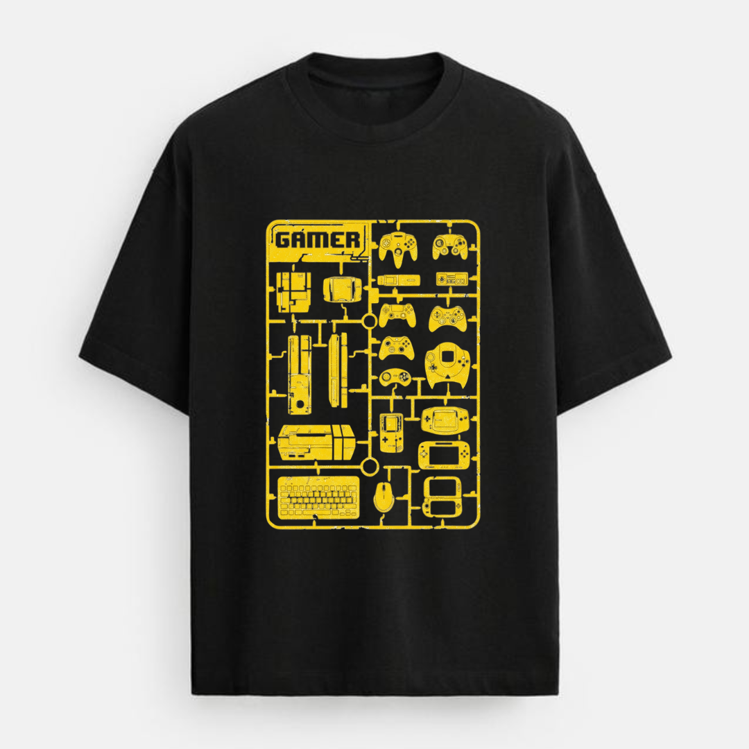 Gamer Blue Print Oversized T-shirt