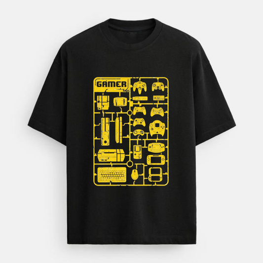 Gamer Blue Print Oversized T-shirt