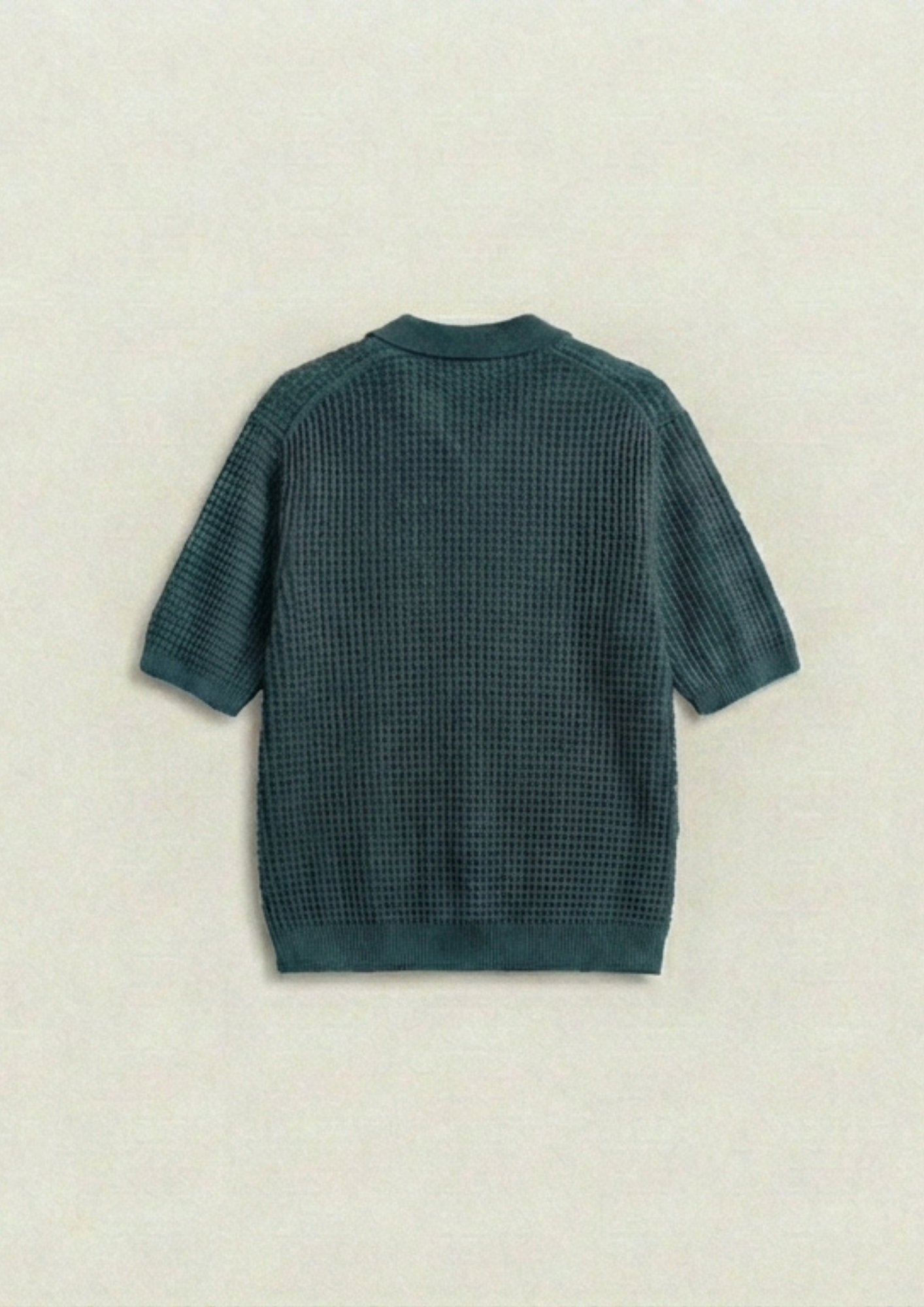 2 Piece Waffle Knit Polo T-Shirt (Navy Blue – Dark Teal)