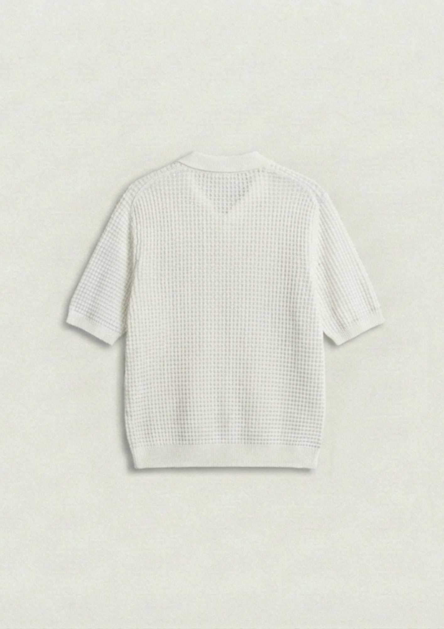 2 Piece Waffle Knit Polo T-Shirt (White – Maroon)