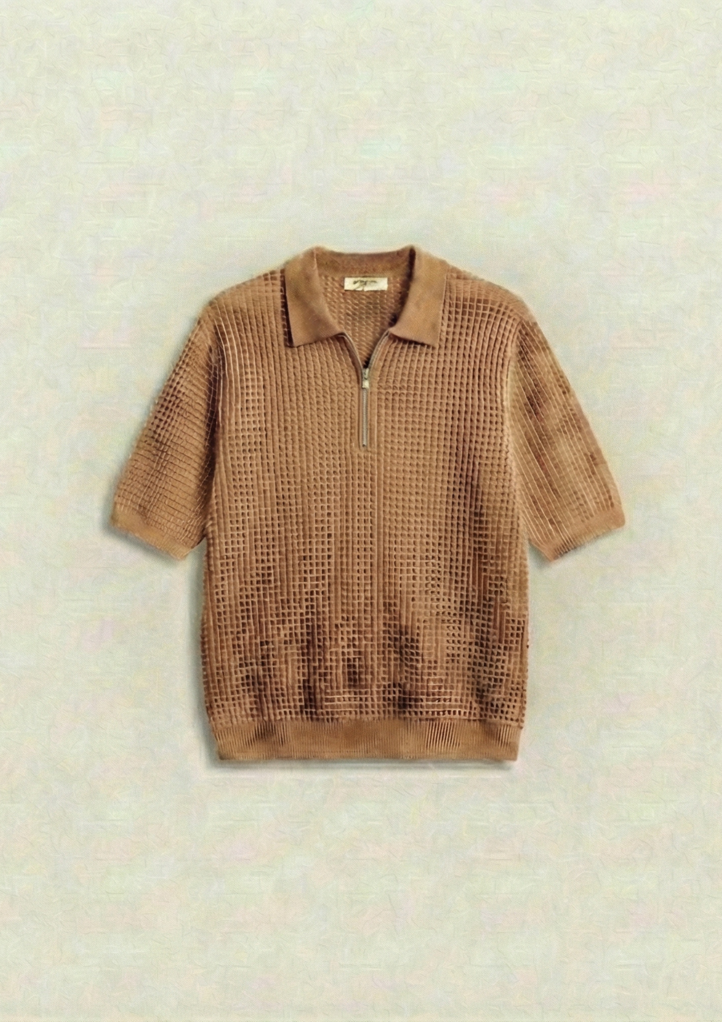 Pack of 2 – Waffle Knit Zipper Polo - (Dodger Blue – Desert Sand)