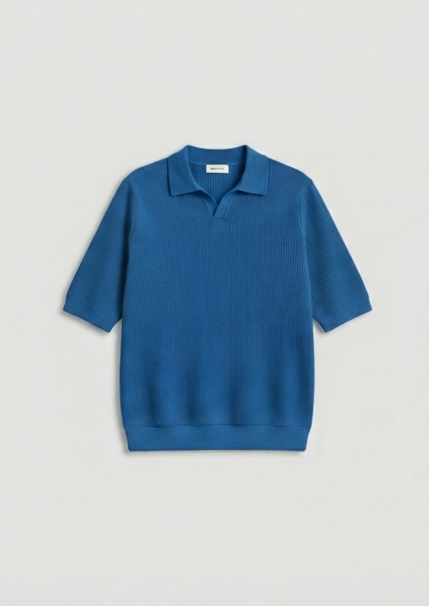 2 Piece Waffle Knit Polo T-Shirt (Dodger Blue – Steel Blue)