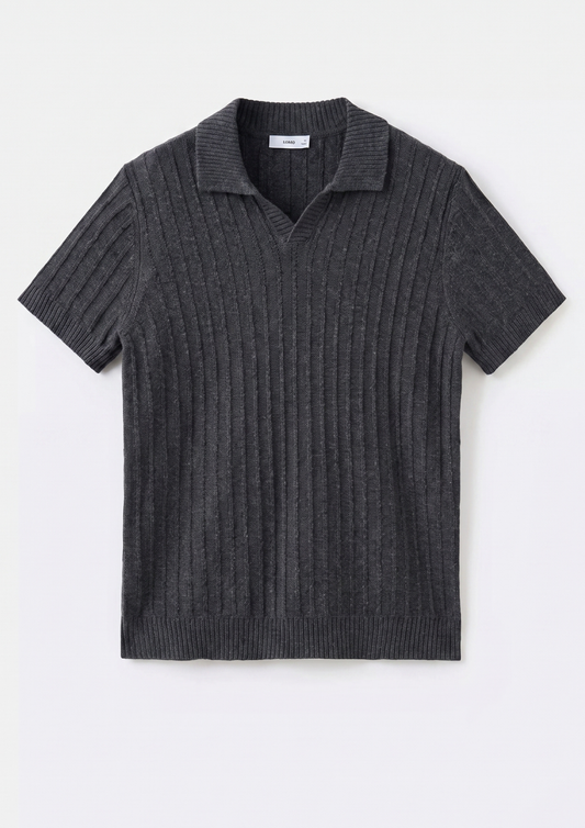 Dark gray Premium Ribbed Knit Polo