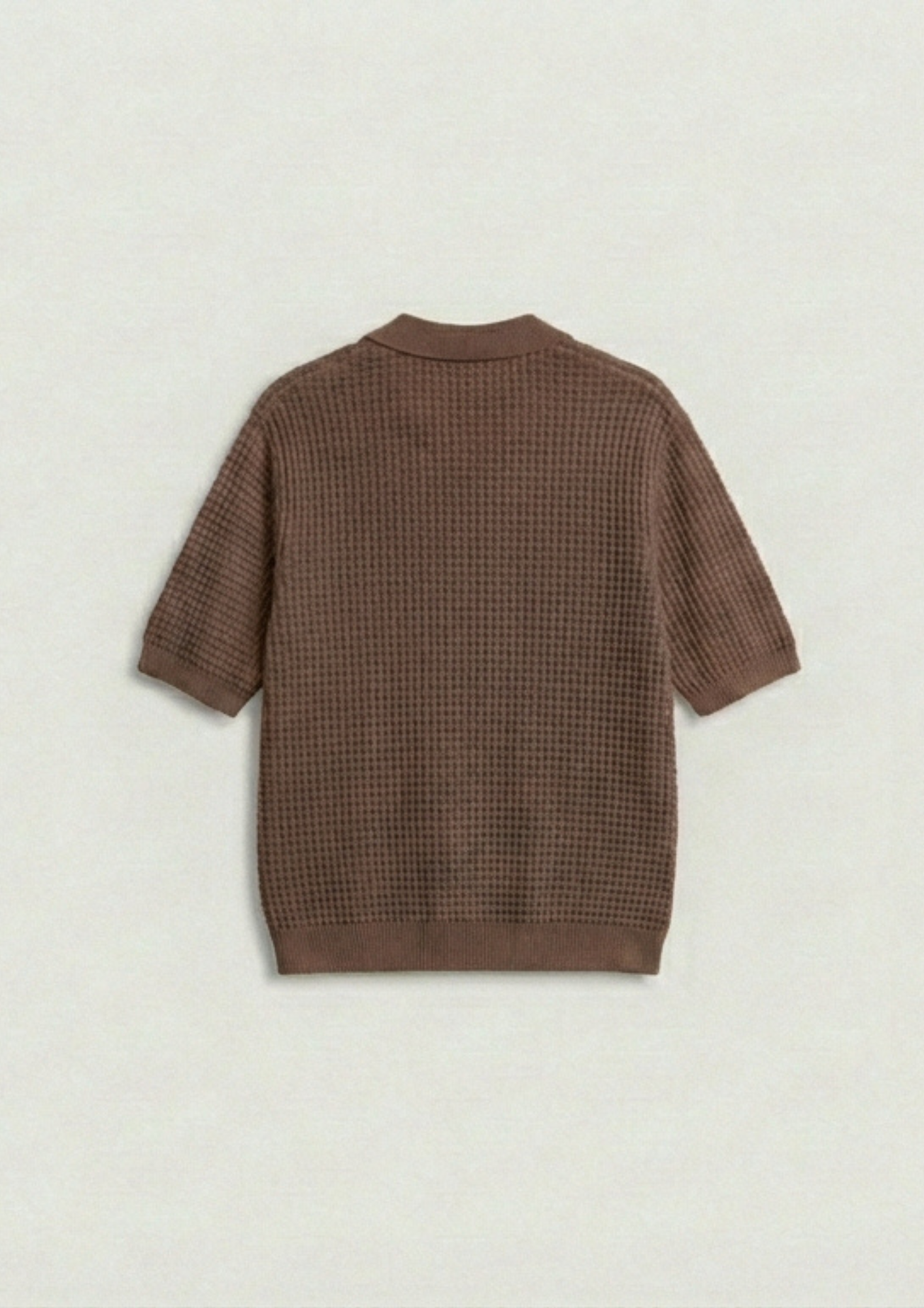2 Piece Waffle Knit Polo T-Shirt (Dodger Blue – Brown)