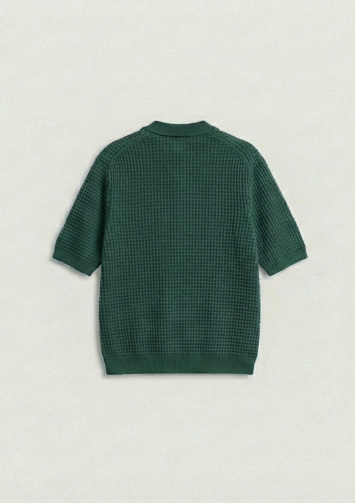 2 Piece Waffle Knit Polo T-Shirt (Dodger Blue – Bottle Green)