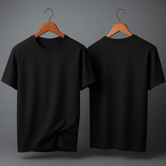 Drop Shoulder Black Plain