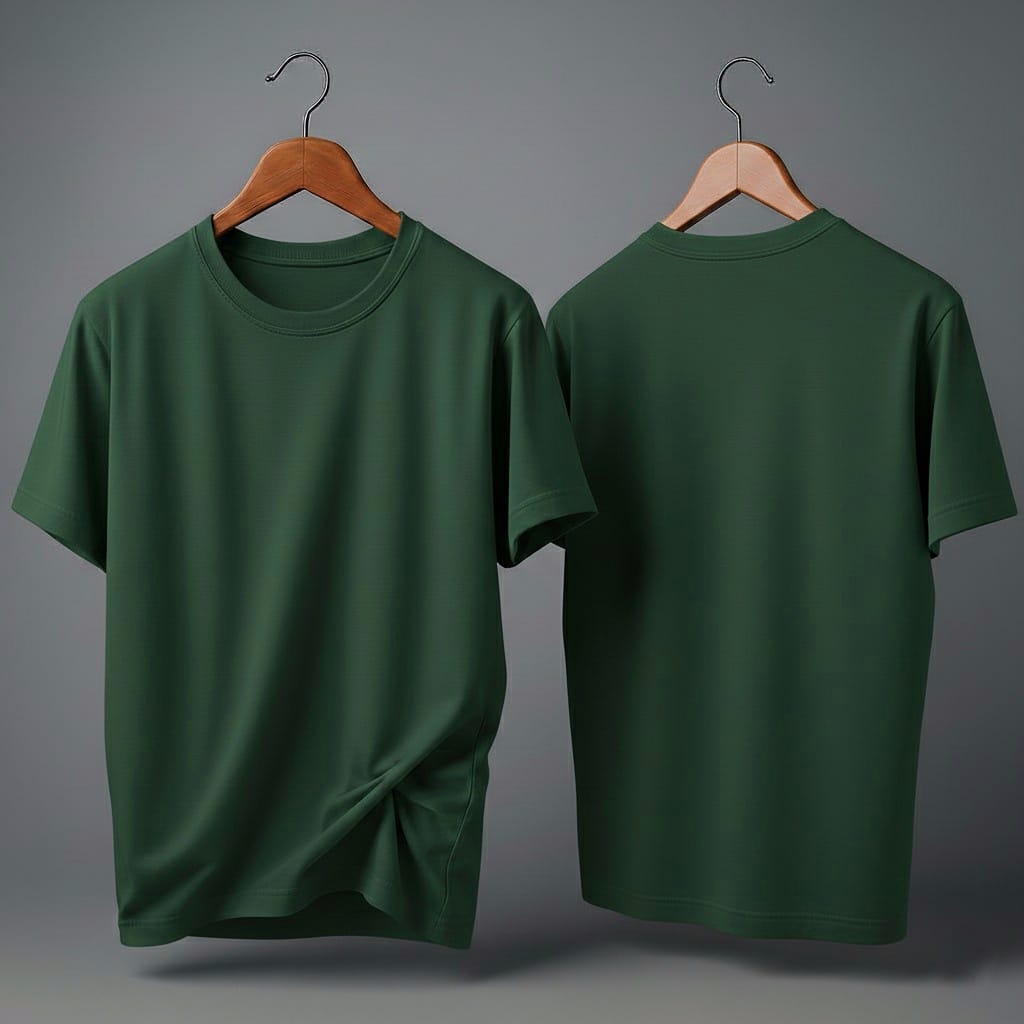 Drop Shoulder Pack of Two (Cream & Bottle Green)