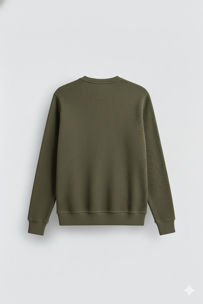 2 Pieces Waffle Knit Henley Pack ( Military Green + Black )