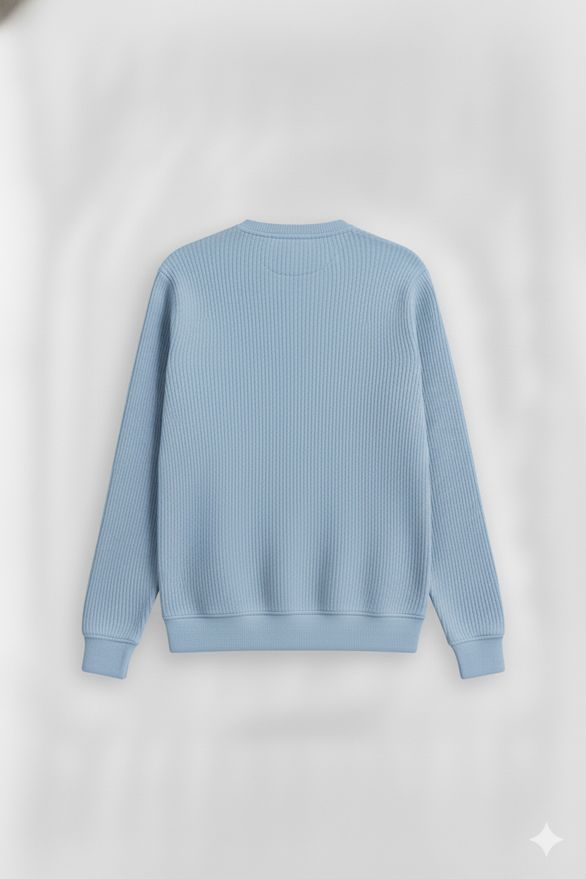 2 Pieces Waffle Knit Henley Pack ( Rust + Baby Blue )