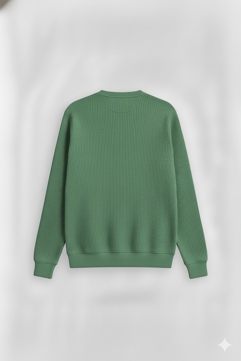 2 Pieces Waffle Knit  Henley Pack ( Charcoal + Green )