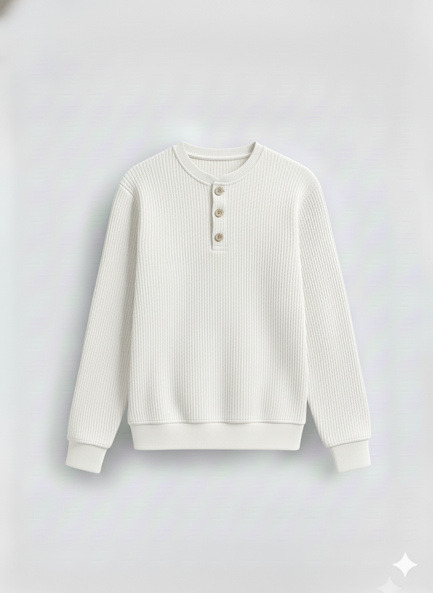 2 Pieces Waffle Knit Henley Pack ( Sky Blue + Black )