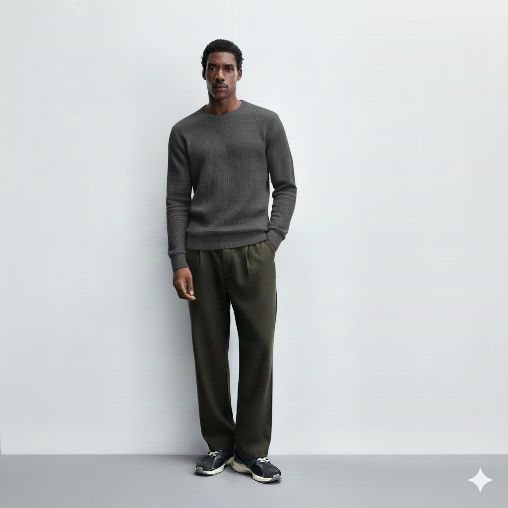 Dark gray Waffle Knit Tees