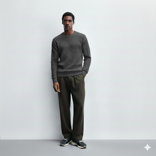 Dark gray Waffle Knit Tees