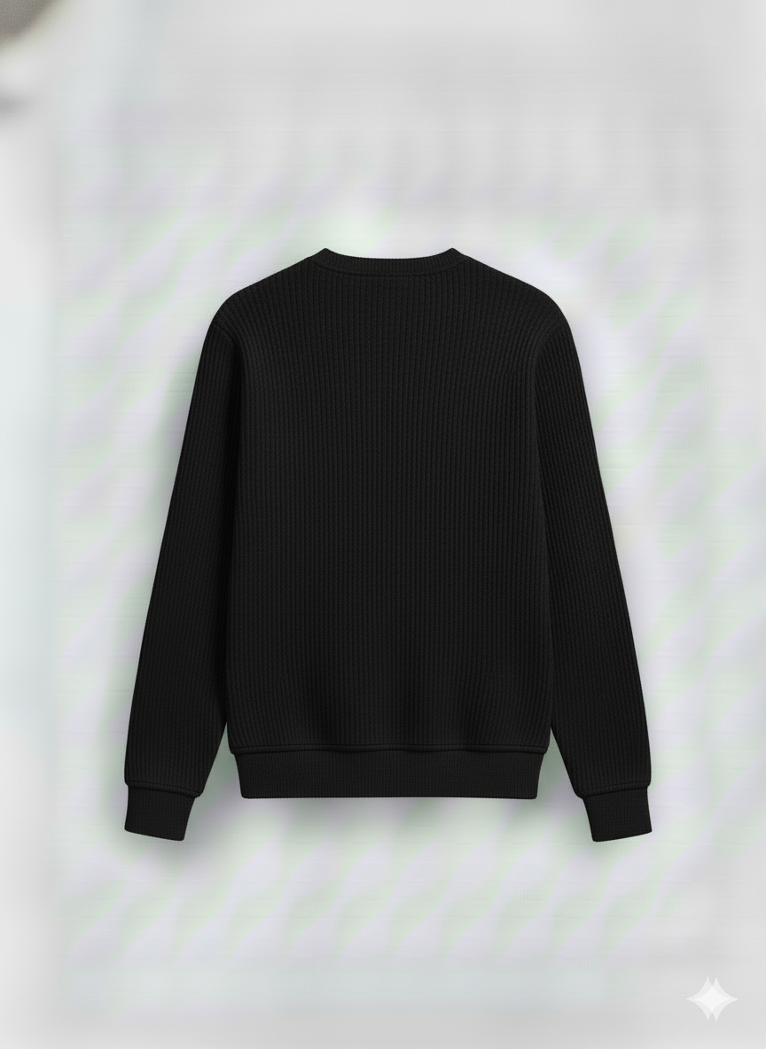 2 Pieces Waffle Knit Tees ( Black + Sky Blue )