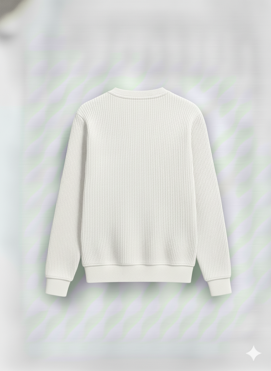 2 Pieces Waffle Knit Tees ( White + Sky Blue )