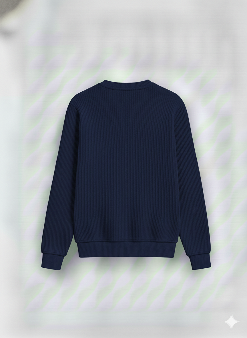 2 Pieces Waffle Knit Tees ( Navy + Sky Blue )