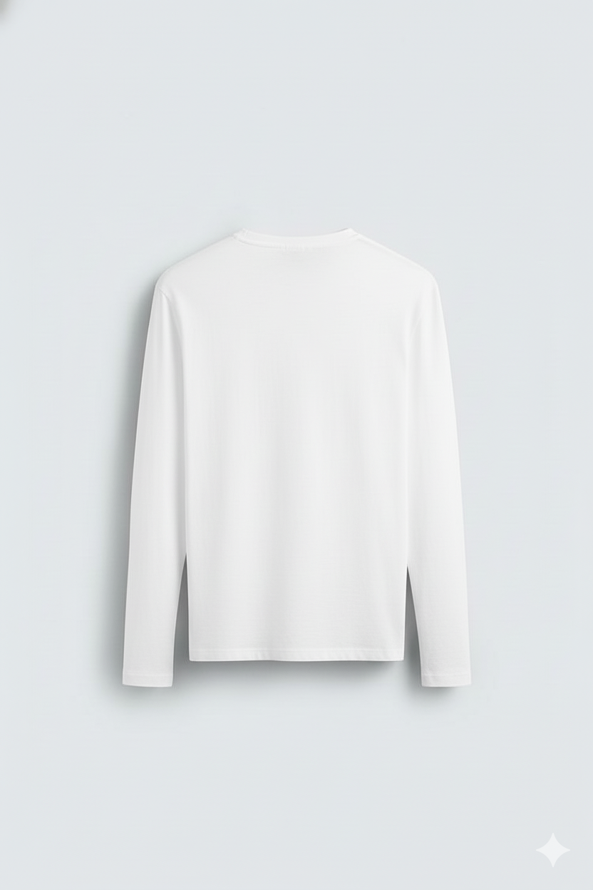 White Full Sleeves T-Shirt