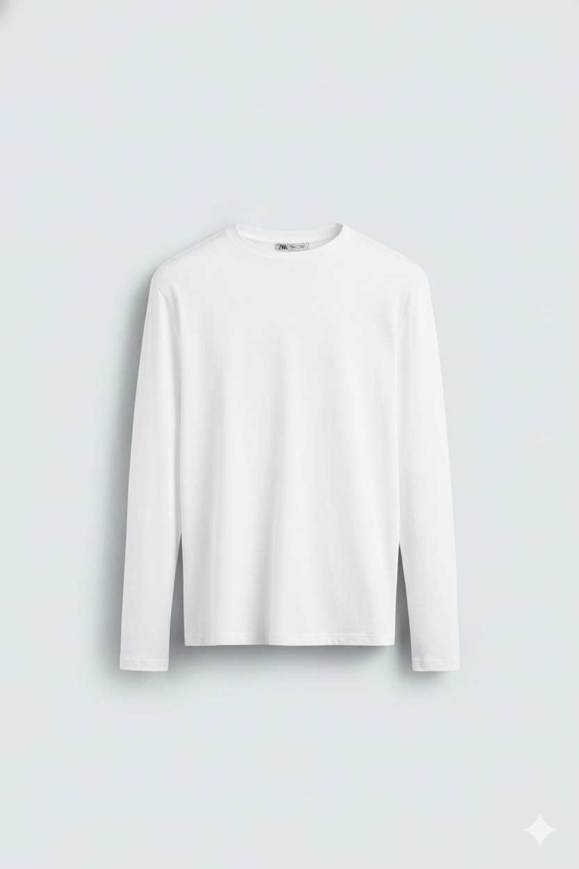 2 Pieces Full Sleeves T-Shirt ( WHITE & BROWN)