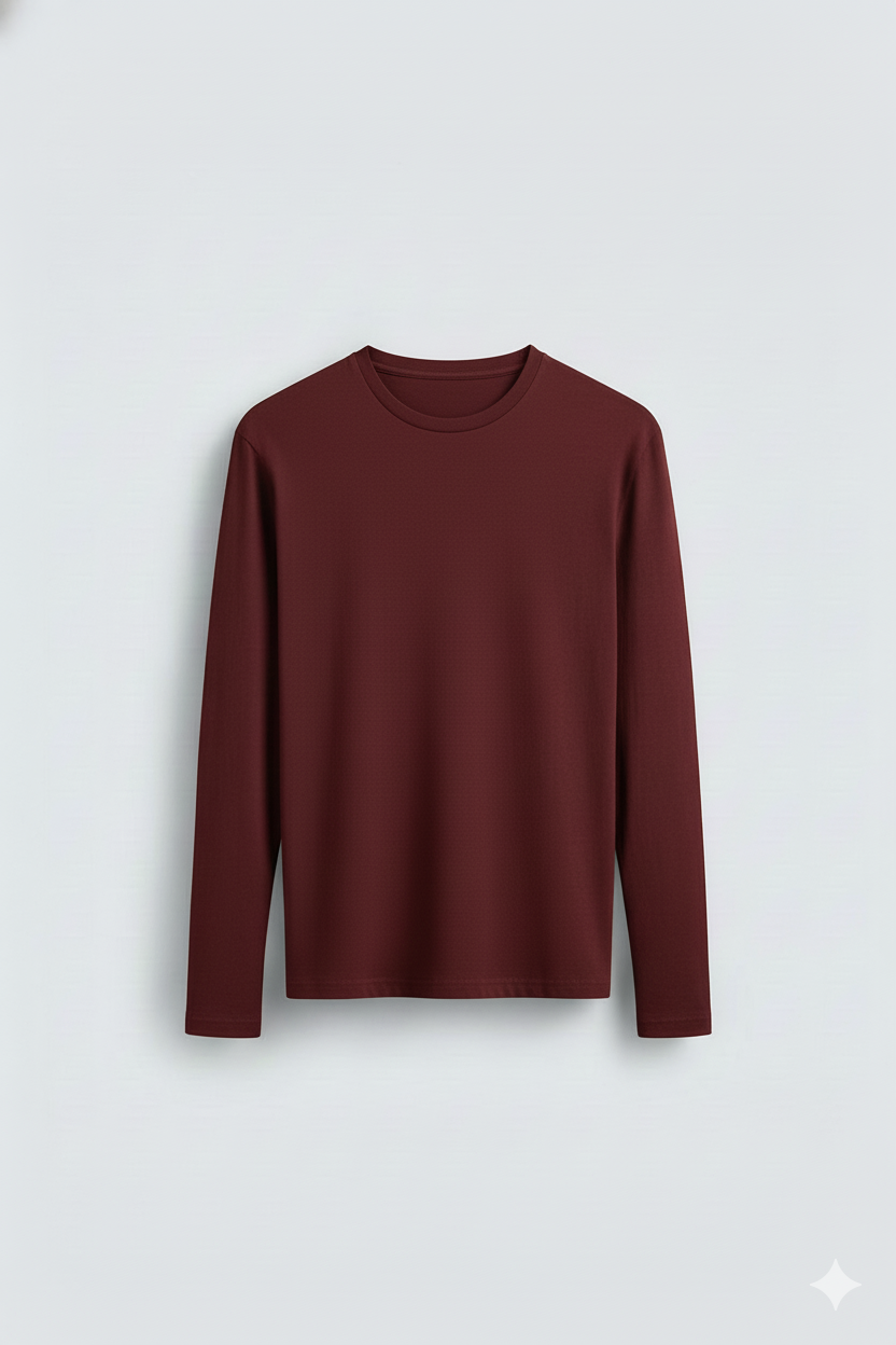 Maroon Full Sleeves T-Shirt