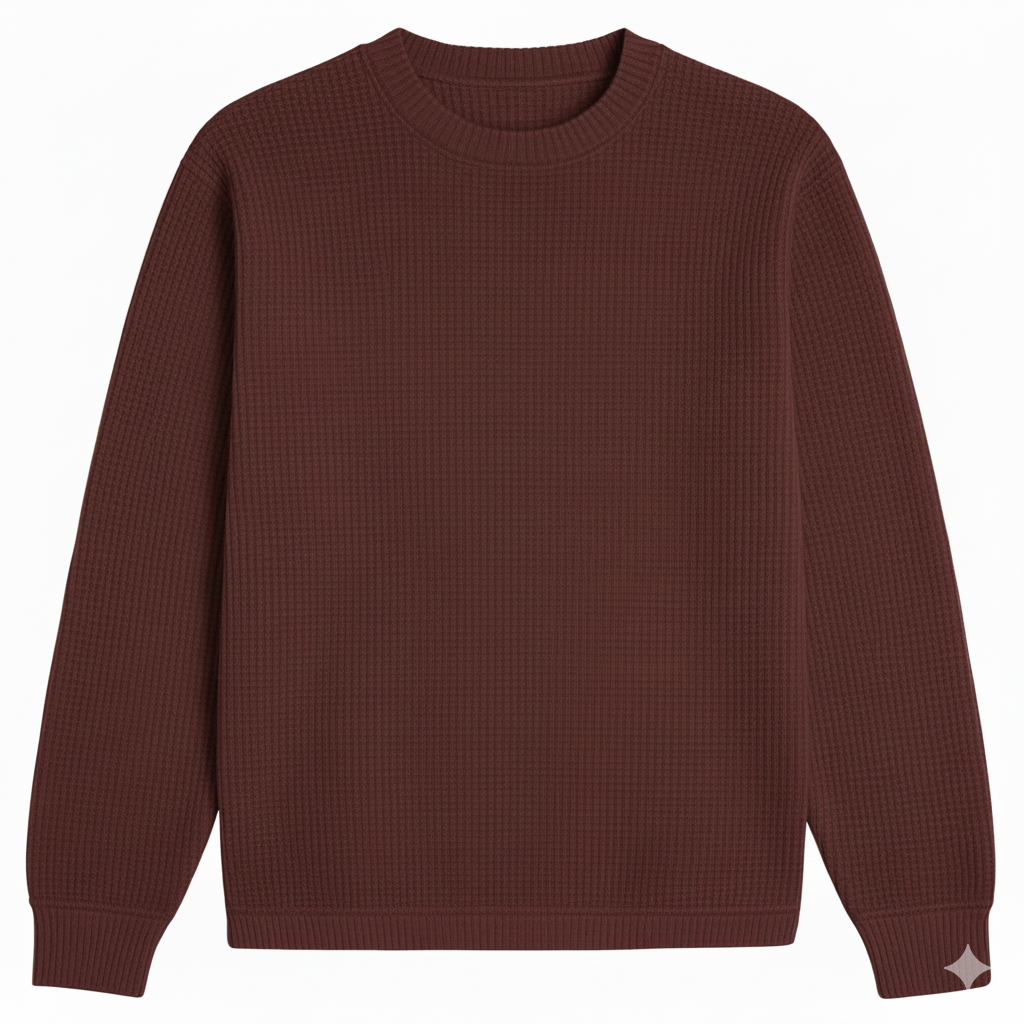 2 Pieces Waffle Knit Tees ( MAROON & DARK GRAY )