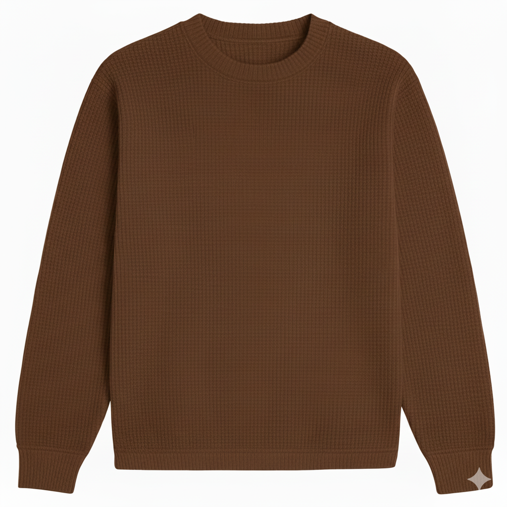 2 Pieces Waffle Knit Tees ( BLACK & BROWN )
