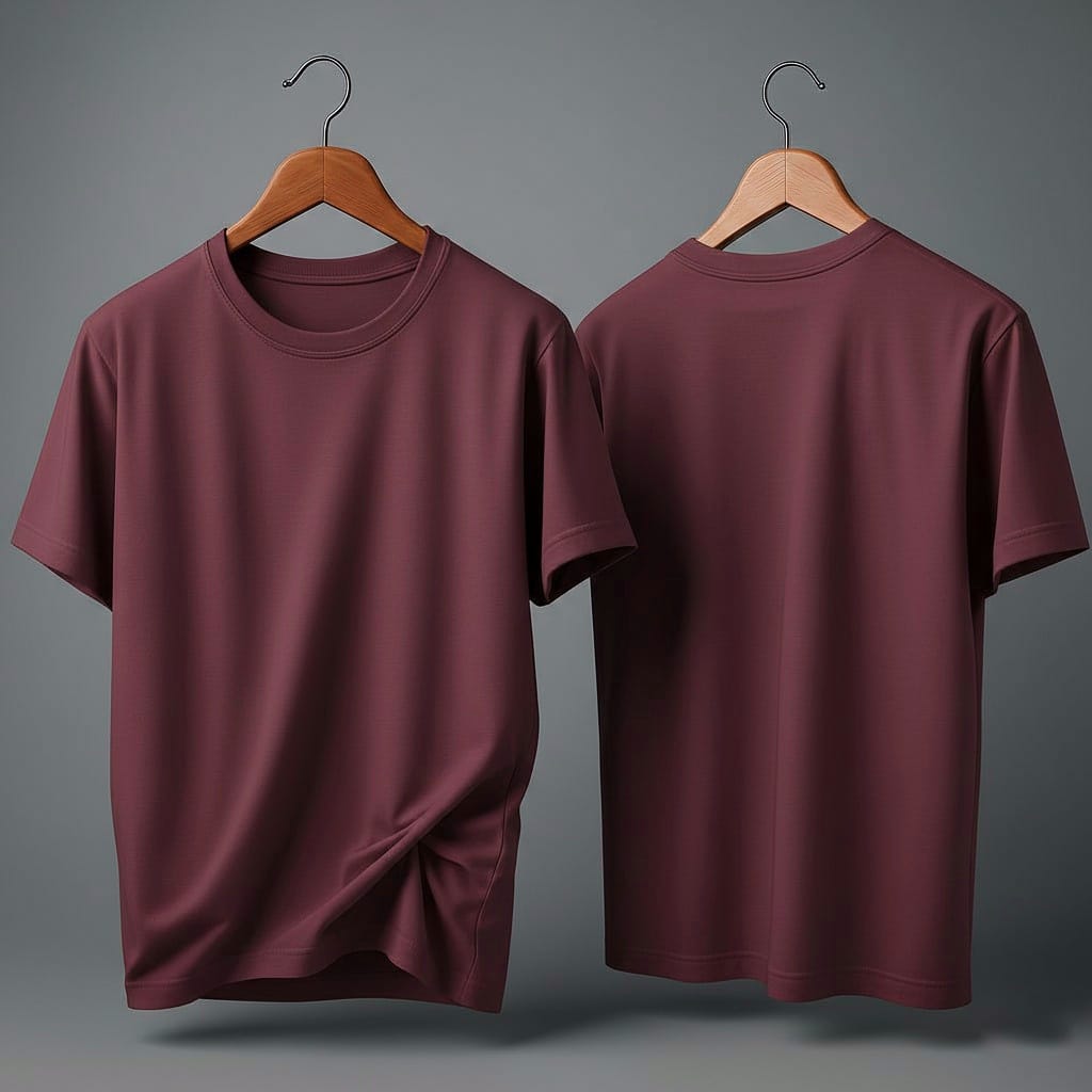 Drop Shoulder Pack of Two (Cream & Maroon)