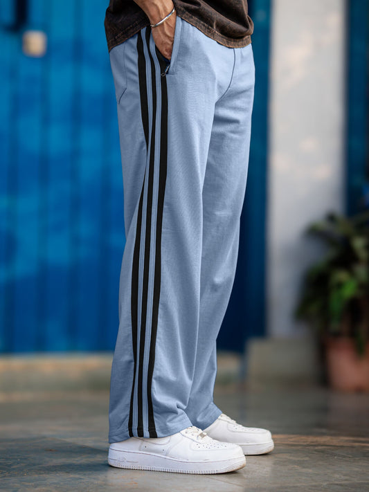 Baggy Fit Light Grey Taped Pant