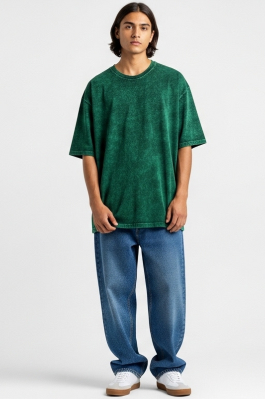 Green Washed Oversized Tshirt