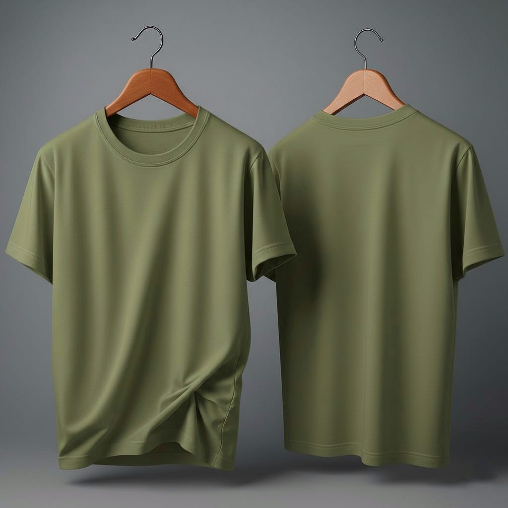 Drop Shoulder Pack of Two (Brown & Olive Green)